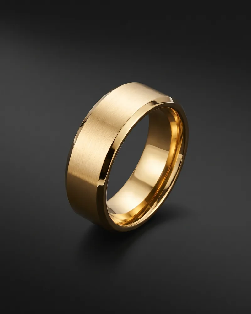 Anillo banda biselada